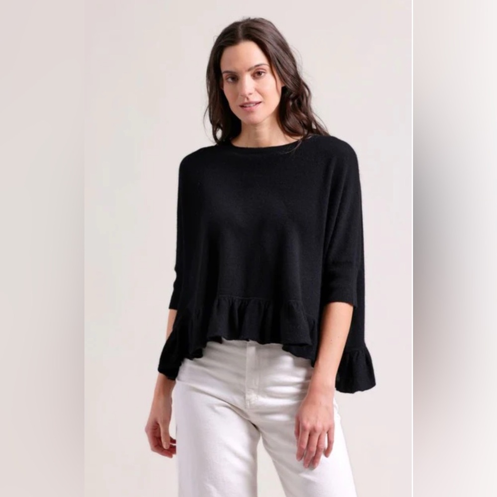 Minnie Rose Cashmere Cropped Oversized Crew